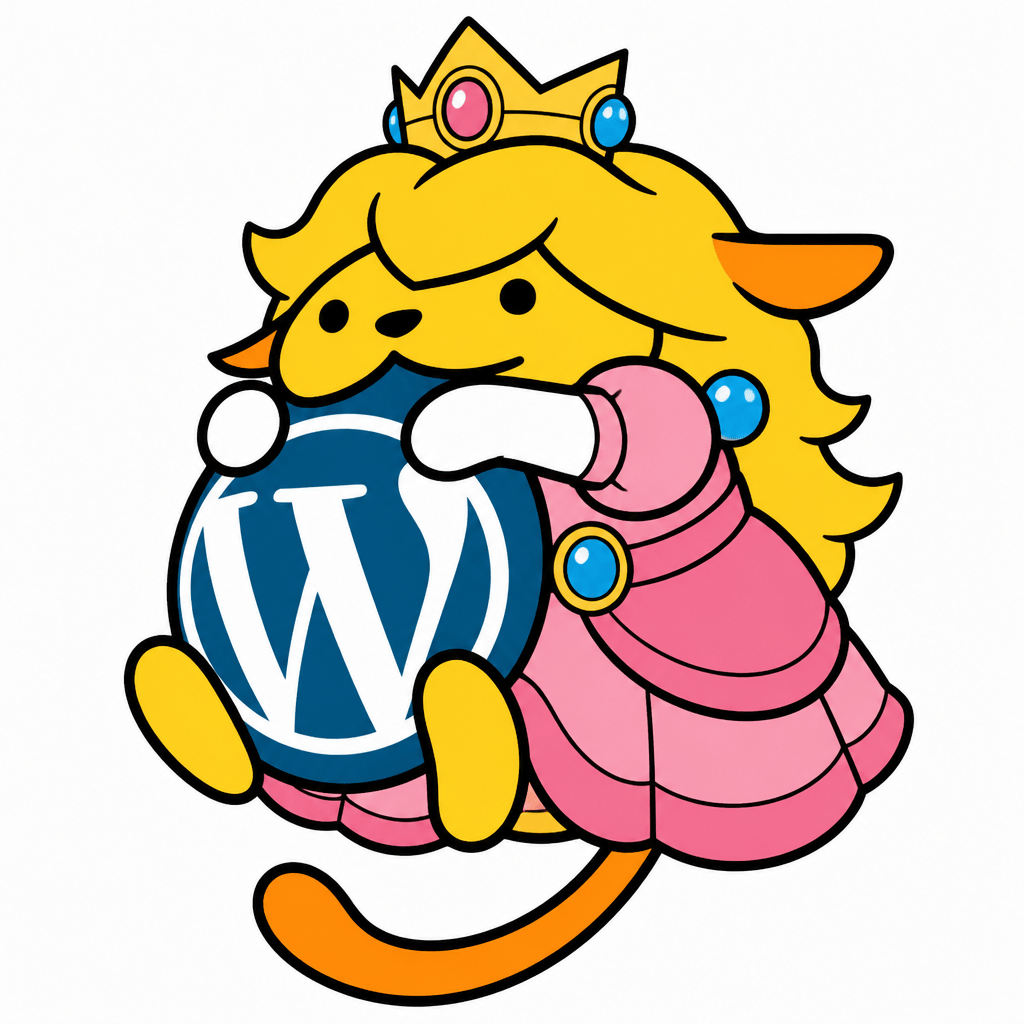 Wapuu: a cute princess pitch wapuu (the super mario bros one)