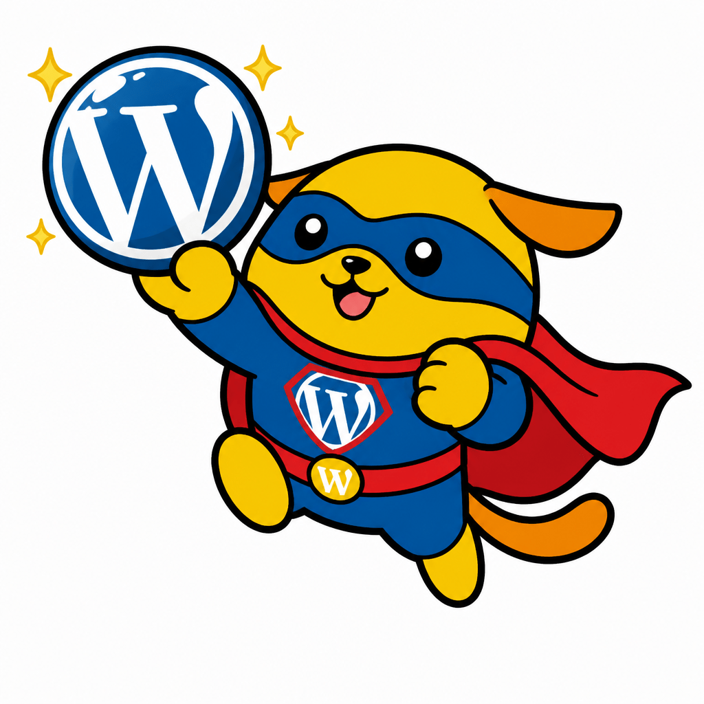 Wapuu: Create a super hero wapuu using bright colors and the WordPress ball as his weapon