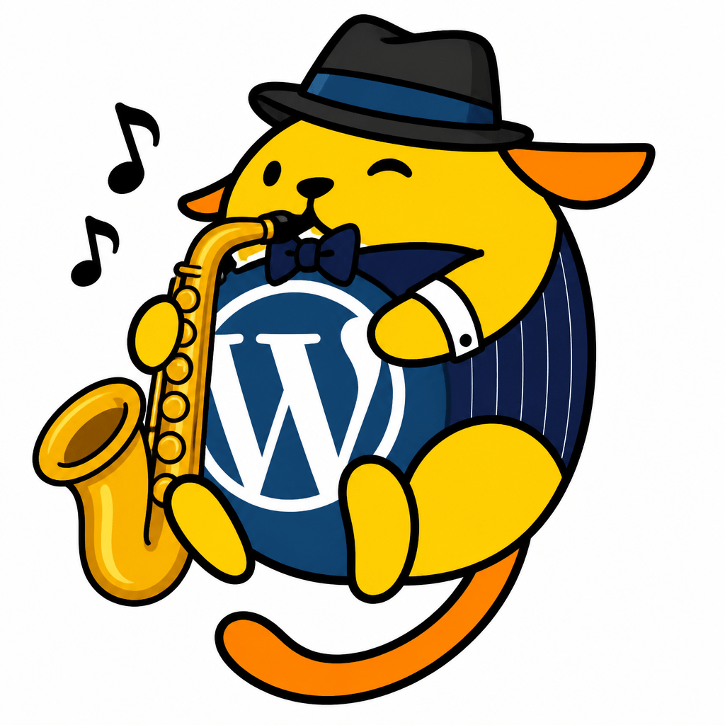 Wapuu: jazzy saxophone playing wapuu