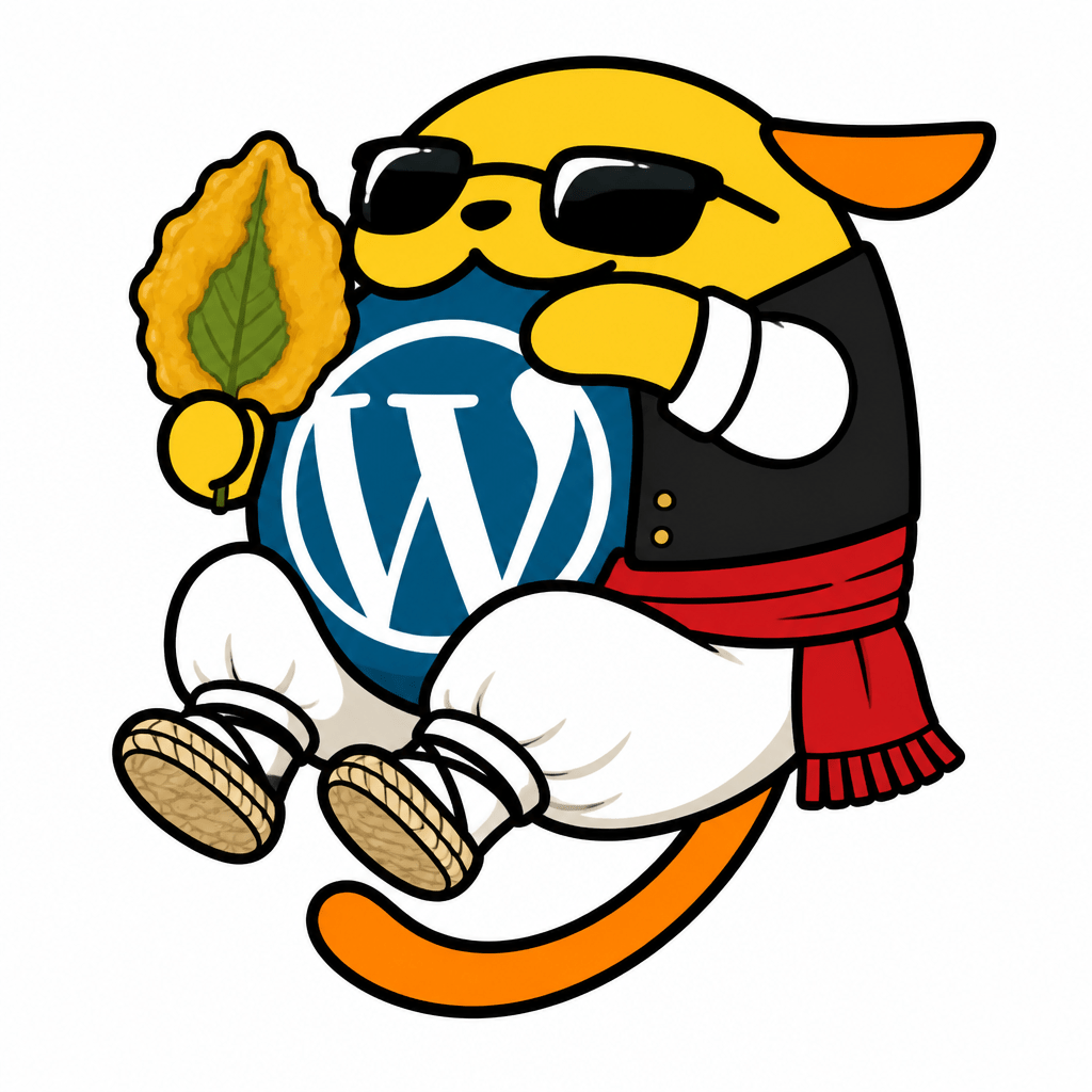 Wapuu: Murcian Wapuu in traditional huertano outfit: black vest, red sash, zaragüel white pants, esparto shoes, sunglasses, no hat, hold paparajote