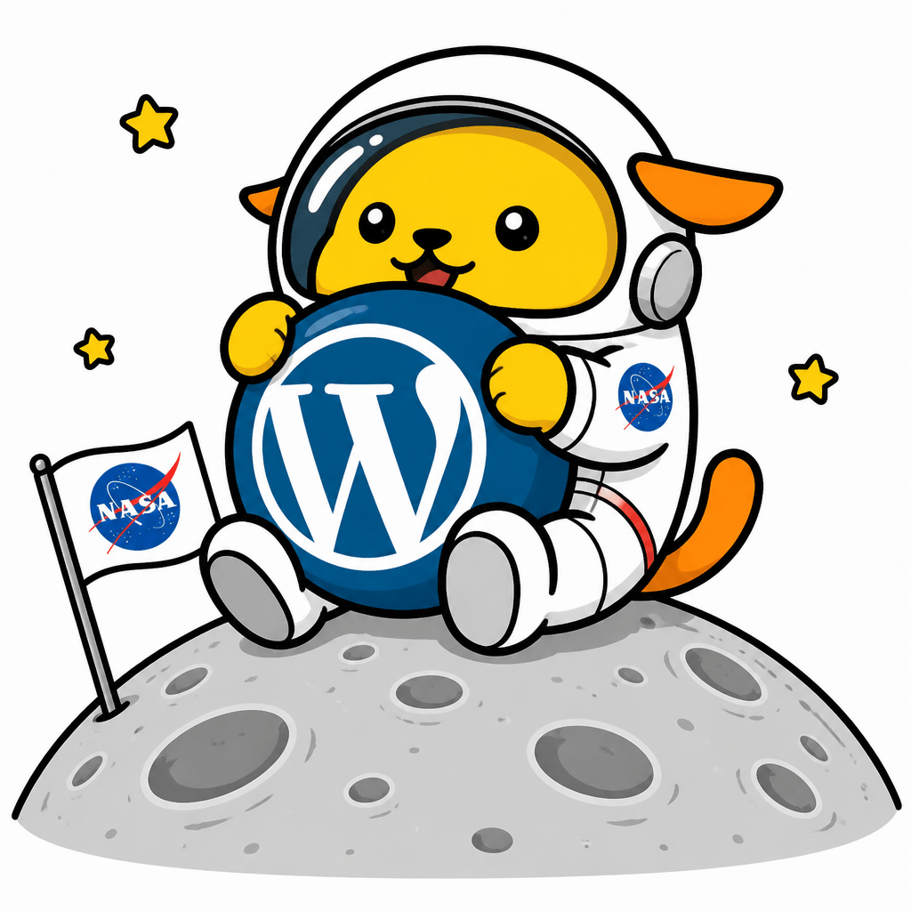 Wapuu: NASA wapuu, wordpress on the moon