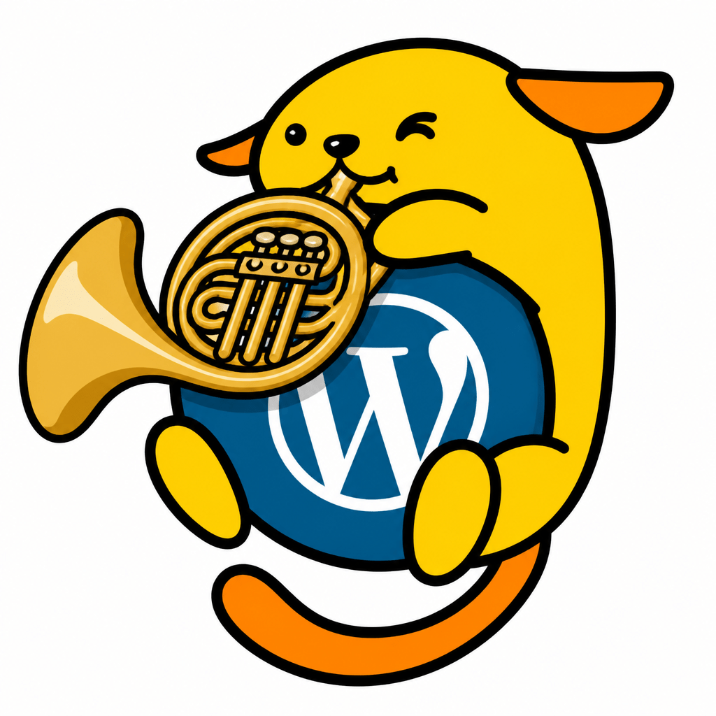 Wapuu: Playing the french horn