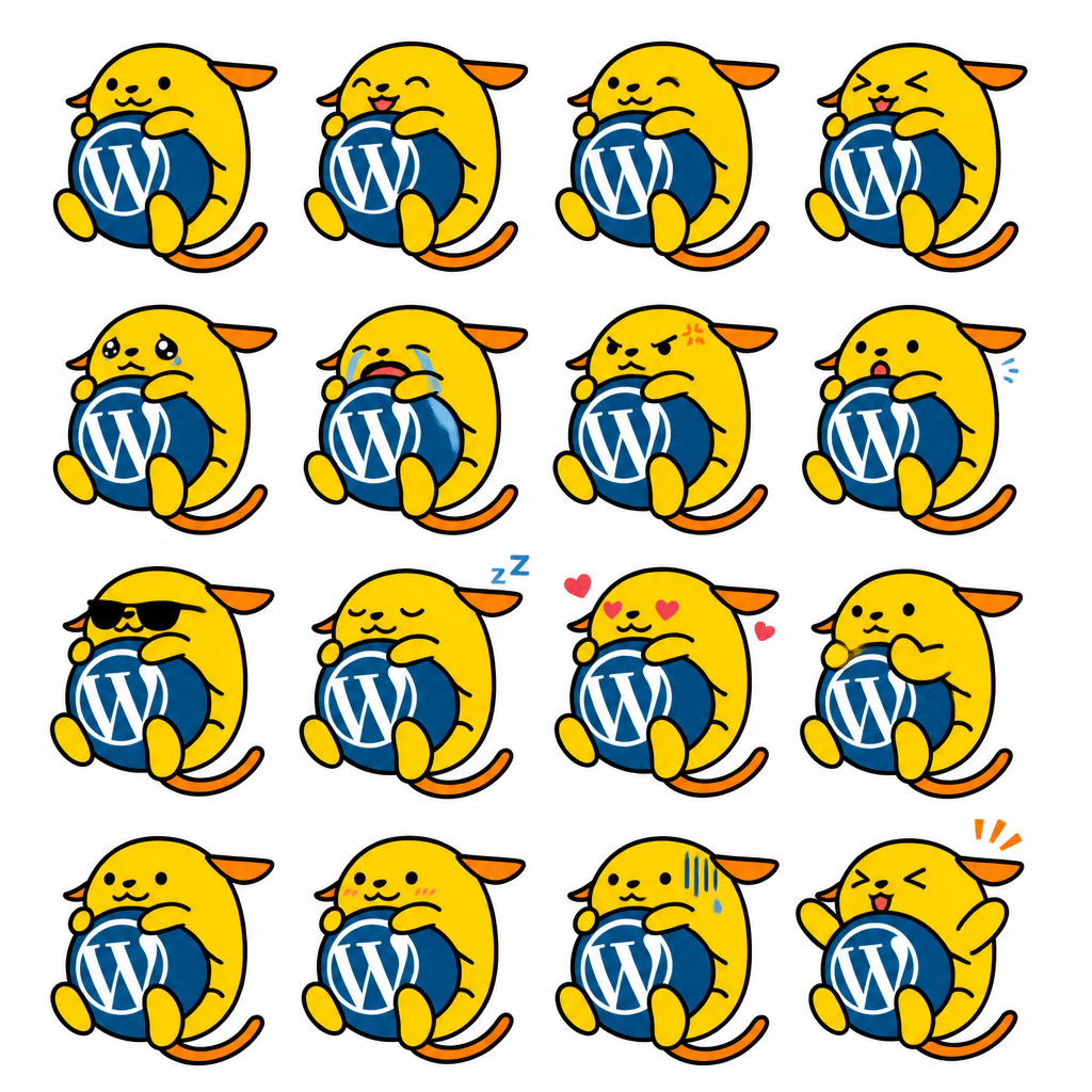 Wapuu: Tolong tulisannya persingkat Kolase 16 ekspresi wajah dalam grid 4x4 dengan satu orang (mengikuti wajah pada gambar referensi)