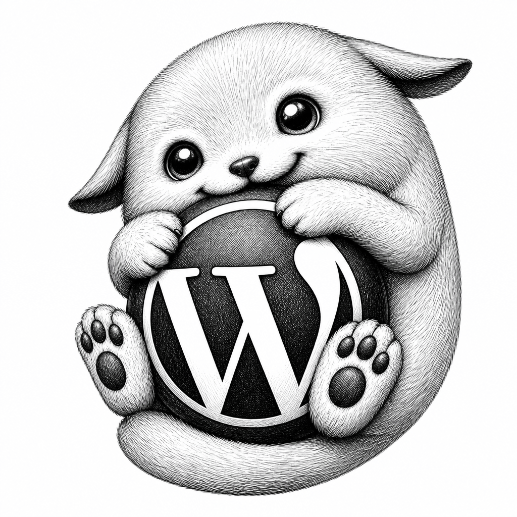 Wapuu: 3:4 design. Wapuu hyper-realistic + fine line black and white