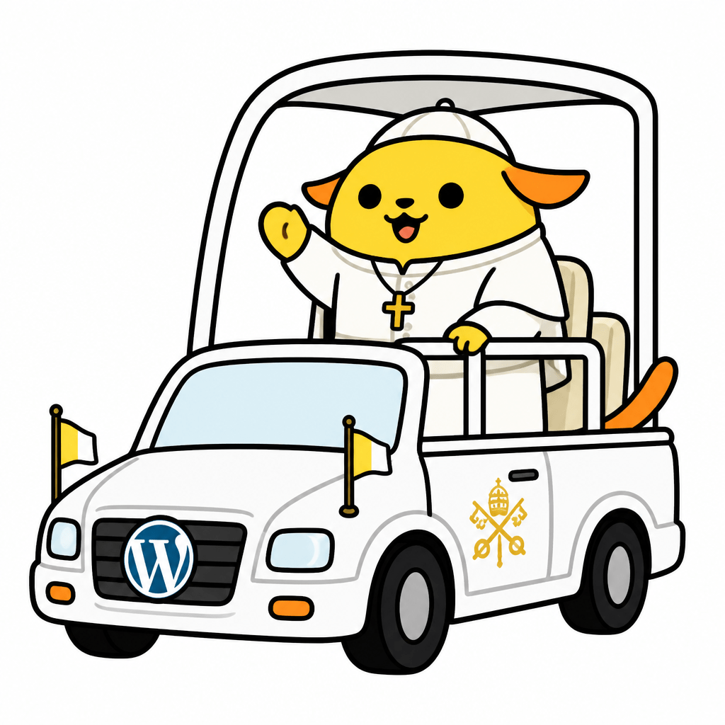 Wapuu: Un Wapuu en el papamovil