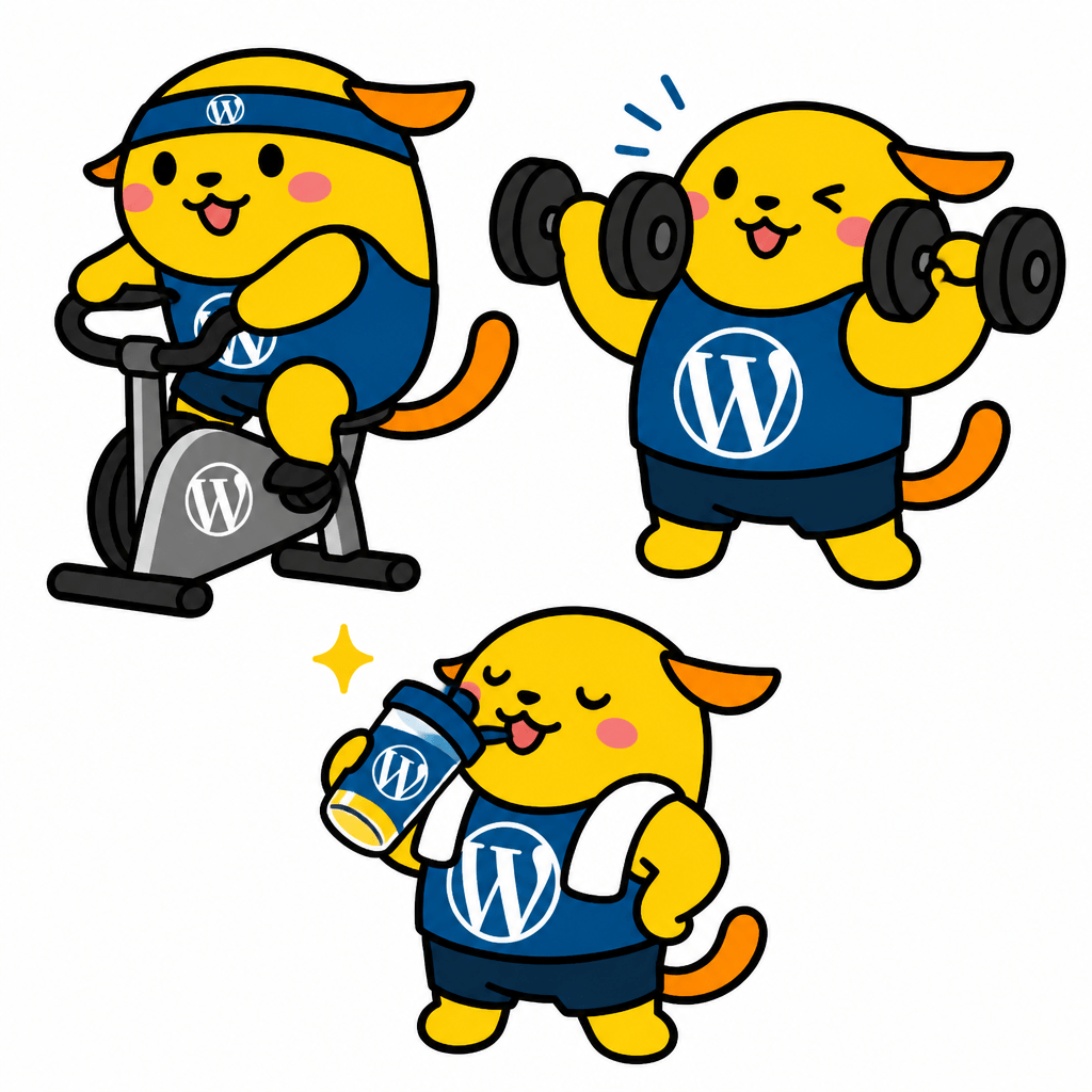 Wapuu: A wapuu le gusta hacer ejercicio, por eso siempre va al gym. Le encanta hacer bicicleta y levantar pesas. Luego se refresca con una bebida.