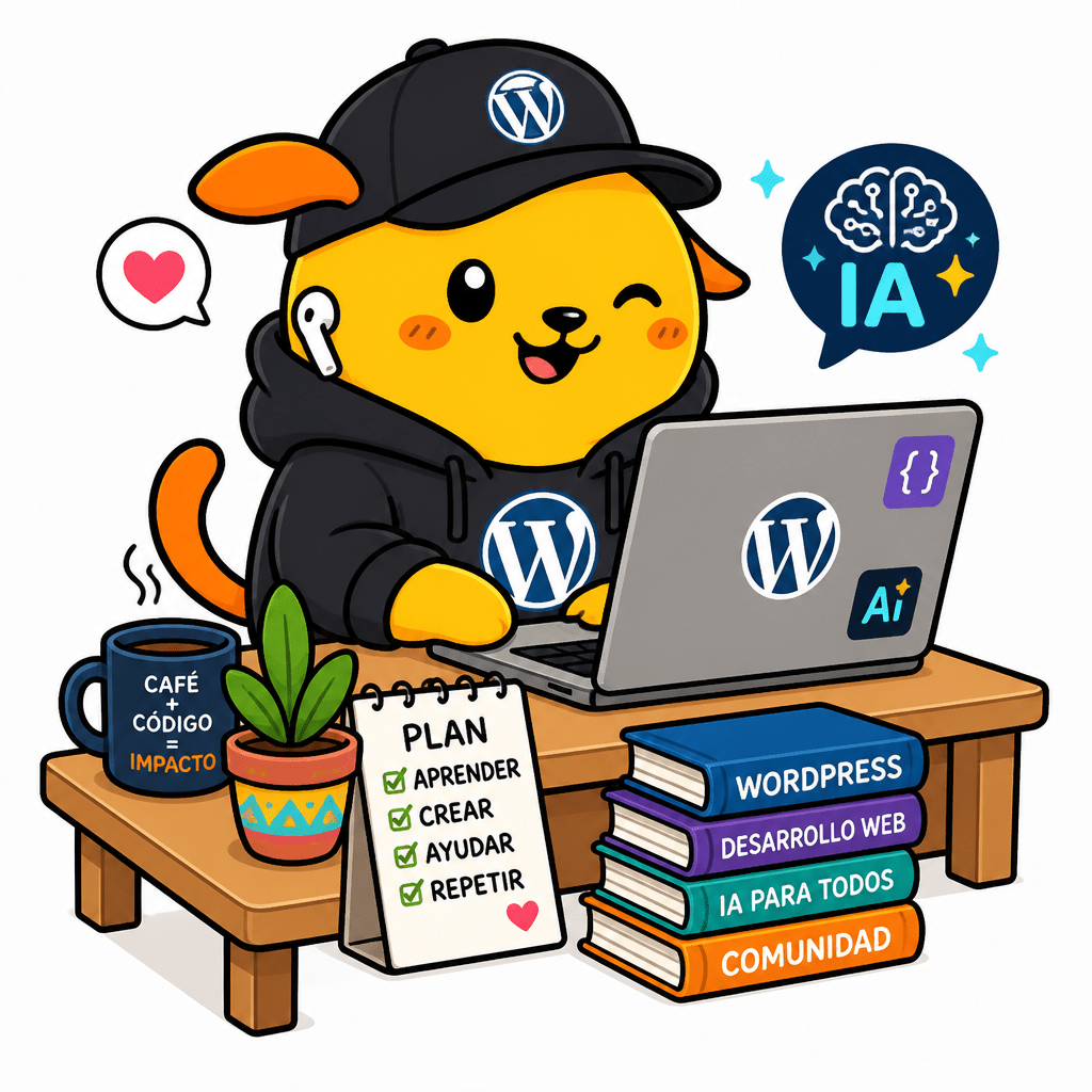 Wapuu: Un Wapuu joven, moderno, latinoamericano, gentil y muy trabajador. Es un crack para la tecnología en especial WordPress con IA.