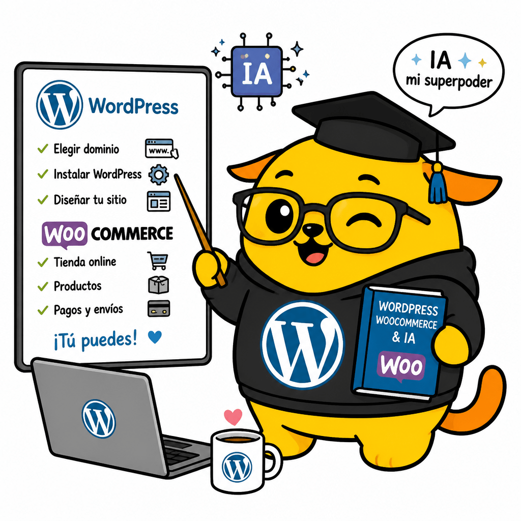 Wapuu: Wapuu ahora es docente de WordPress, enseña a crear sitios web y woocommerce. Es todo un crack de la IA.