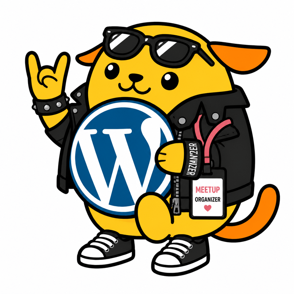 Wapuu: Wapuu meetup organizer cool rocker
