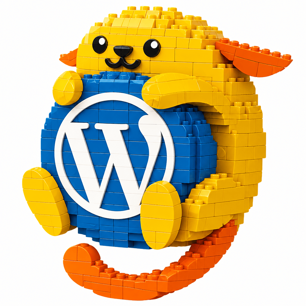 Wapuu: A wapuu made out of plastic childrens playing bricks