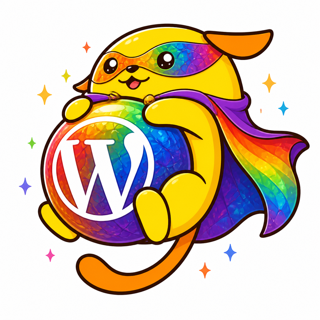 Wapuu: Wappuu as a super hero inspired character whose super power comes from the precious stone called Ammolite. Rainbow vibes bright and colorful